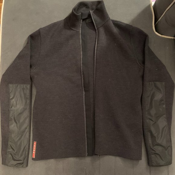 Mens Prada wool zip up sweater.